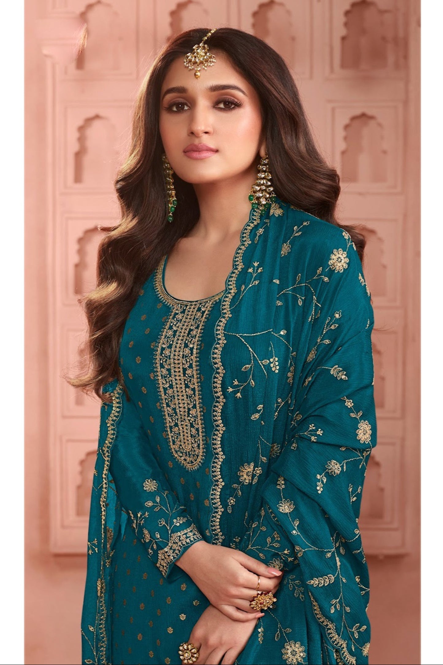 Heavy Trendy Embroidery Work Shalwar Kameez Palazzo-pant Suits With Heavy Dupatta For Woman's