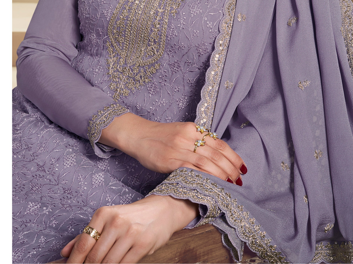 Ethnic Party Wear Organza Fabric Salwar Kameez Suits With Chinon Dupatta