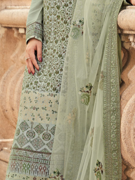 Traditional Designer Organza Fabric Salwar Kameez For Indian Fashion