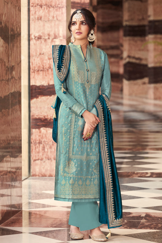 Eid Ramdan Special Embroidered Online Salwar Kameez Plazzo Suit in USA