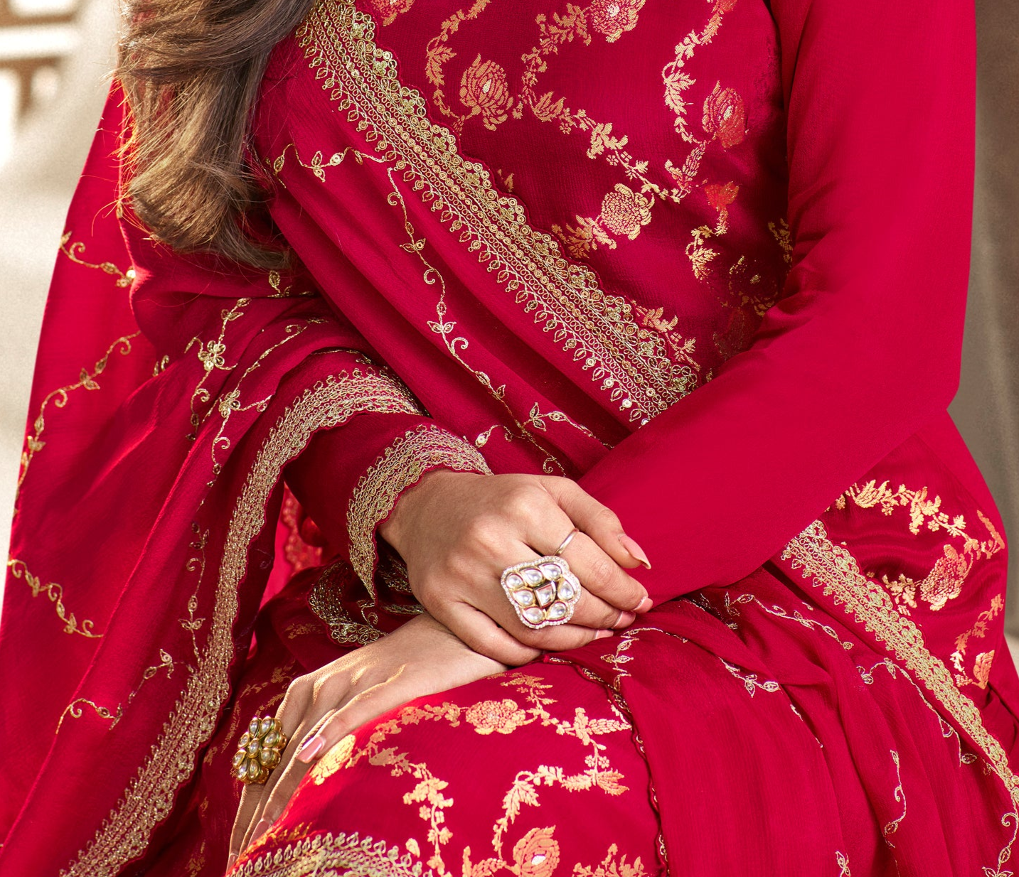 Purple Color Heavy Embroidery Worked Salwar Kameez Plazzo For Wedding