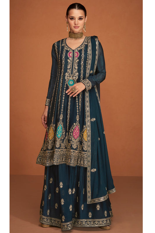 Indian Designer Readymade Embroidery Work Salwar Kameez Sharara Palazzo Suits