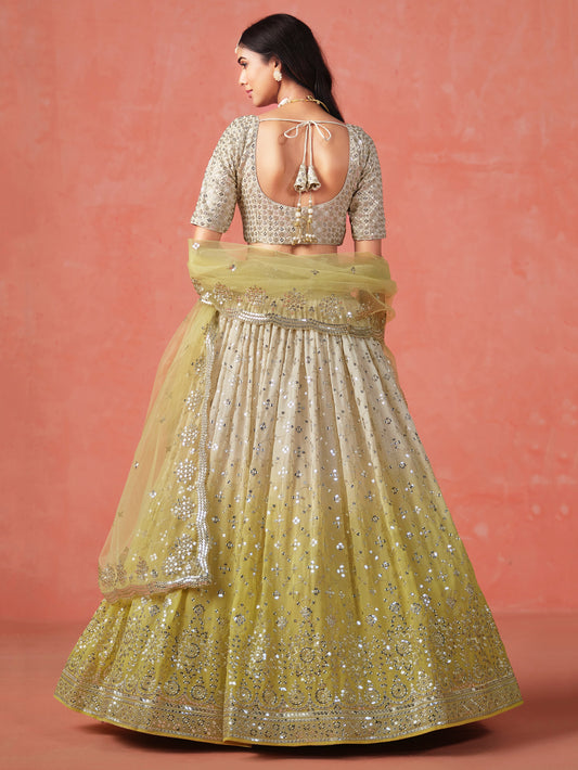 Pistachio Color Flared Style Weeding Mehendi Party Wear Lehenga Choli