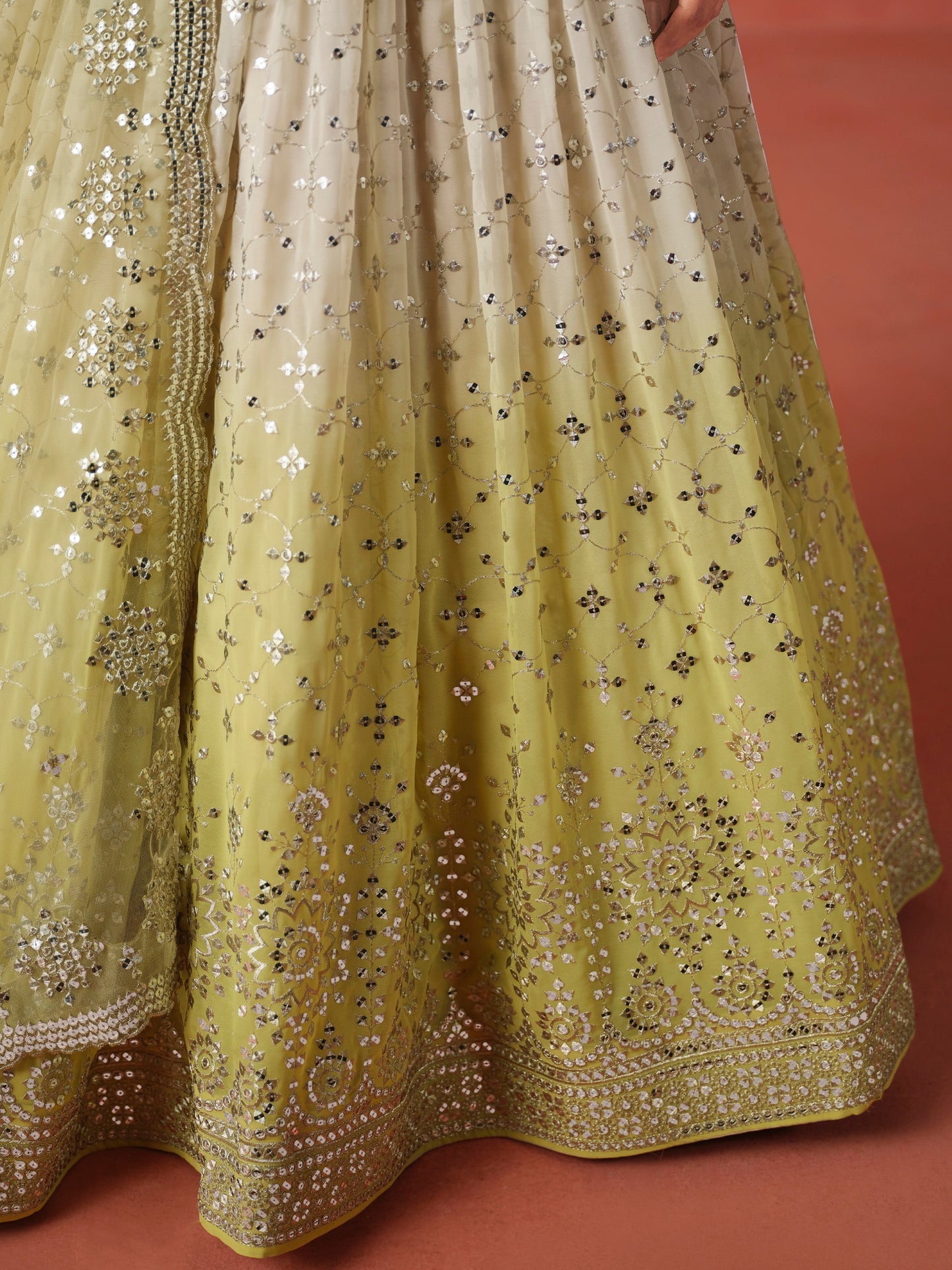 Pistachio Color Flared Style Weeding Mehendi Party Wear Lehenga Choli