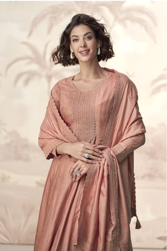 Heavy Embroidery Work Anarkali Gown With Dupatta Online Wear USA