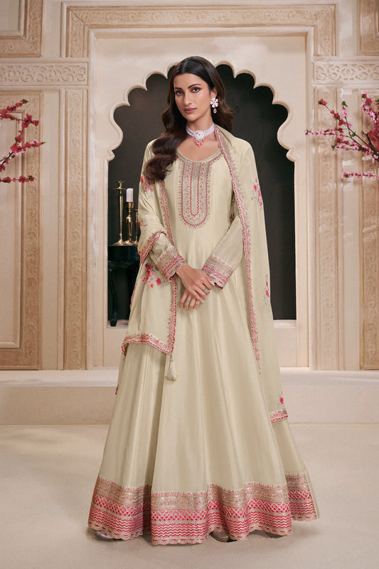 Beautiful Wedding Reception Party Wear Stitched Anarkali Gown