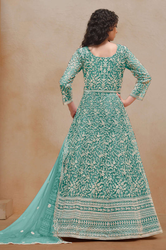 Indian Pakistani Heavy Embroidery Work Stitched Anarkali Gown Suit's