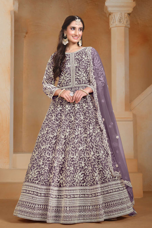 Indian Pakistani Heavy Embroidery Work Stitched Anarkali Gown Suit's