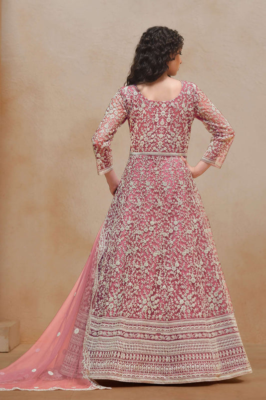 Indian Pakistani Heavy Embroidery Work Stitched Anarkali Gown Suit's