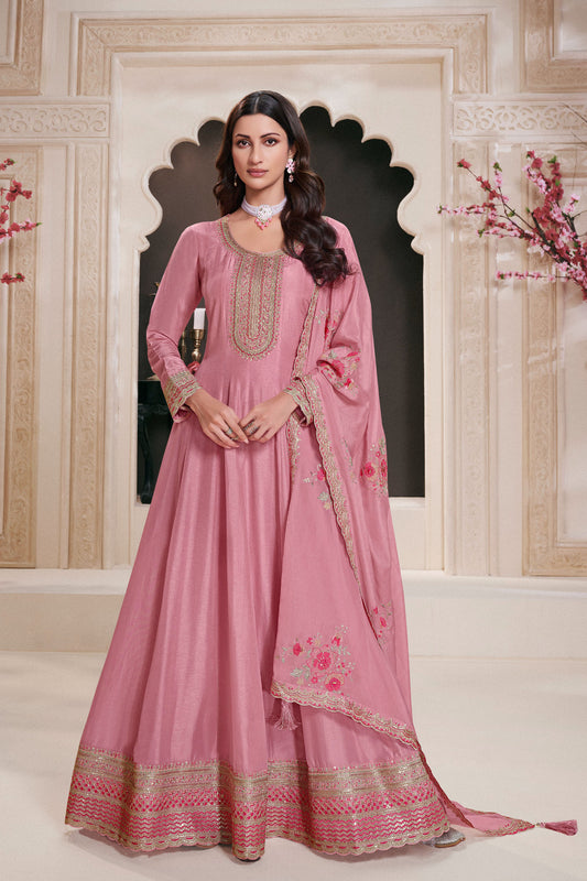 Beautiful Wedding Reception Party Wear Stitched Anarkali Gown