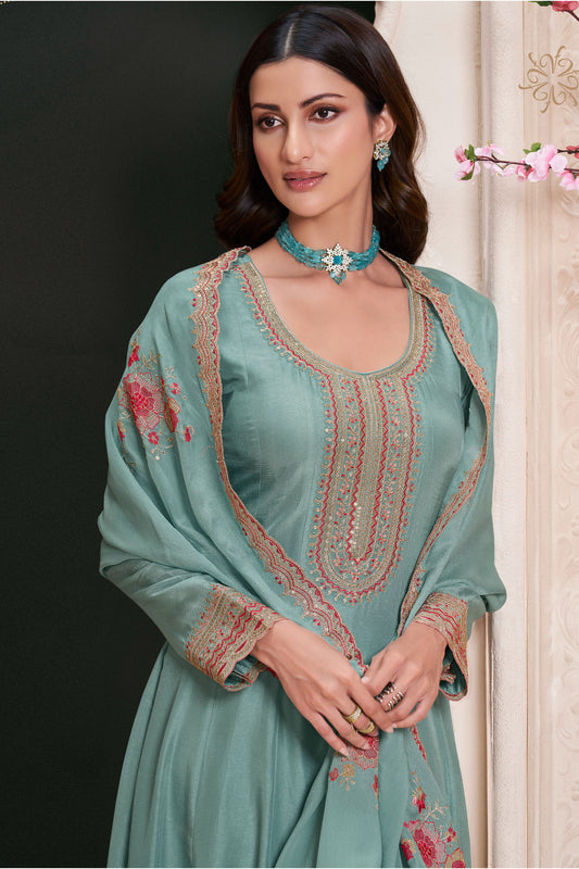 Beautiful Wedding Reception Party Wear Stitched Anarkali Gown