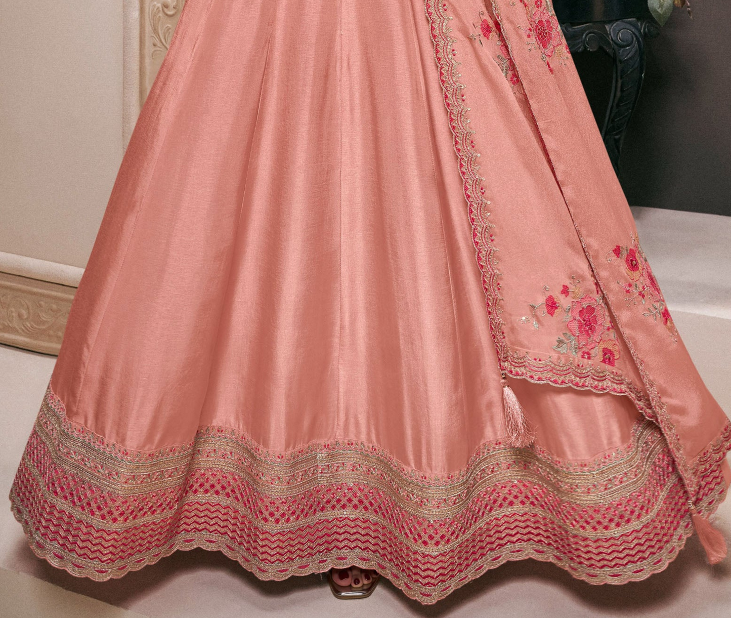 Beautiful Wedding Reception Party Wear Stitched Anarkali Gown