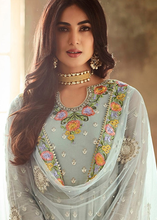 Wedding Function Wear Anarkali Style Shalwar Kameez Palazzo Dupatta Suits