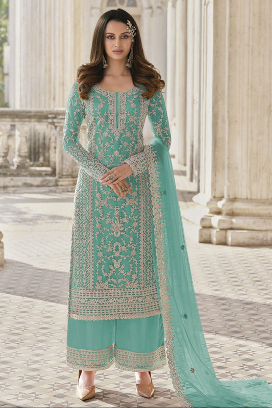 Heavy Embroidery Worked Salwar Kameez Plazzo Suits