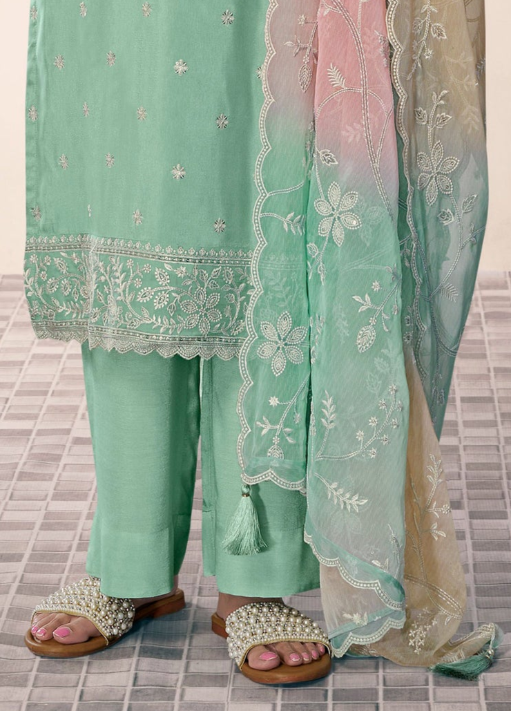 Casual Wear Salwar Kameez Pant Suit With Beautiful Dupatta