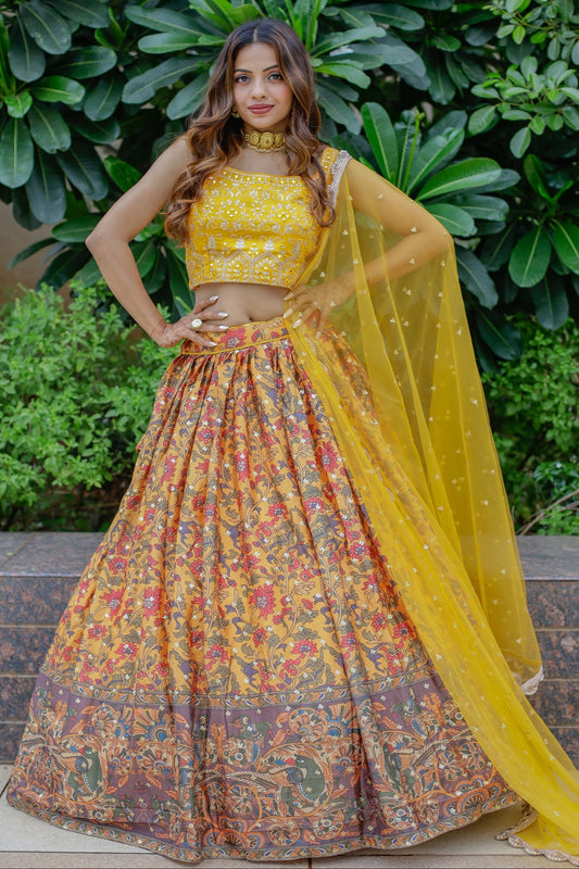 Yellow Color Designer Haldi Wear Lehenga Choli with Beautiful Dupatta