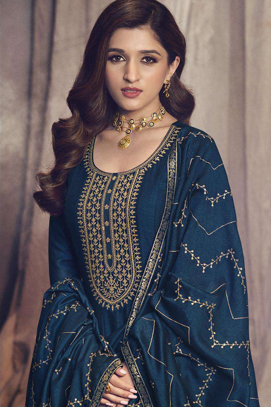 Ready To Wear Georgette Fabric Roka Nikah Anarkali Gown Suits With Dupatta