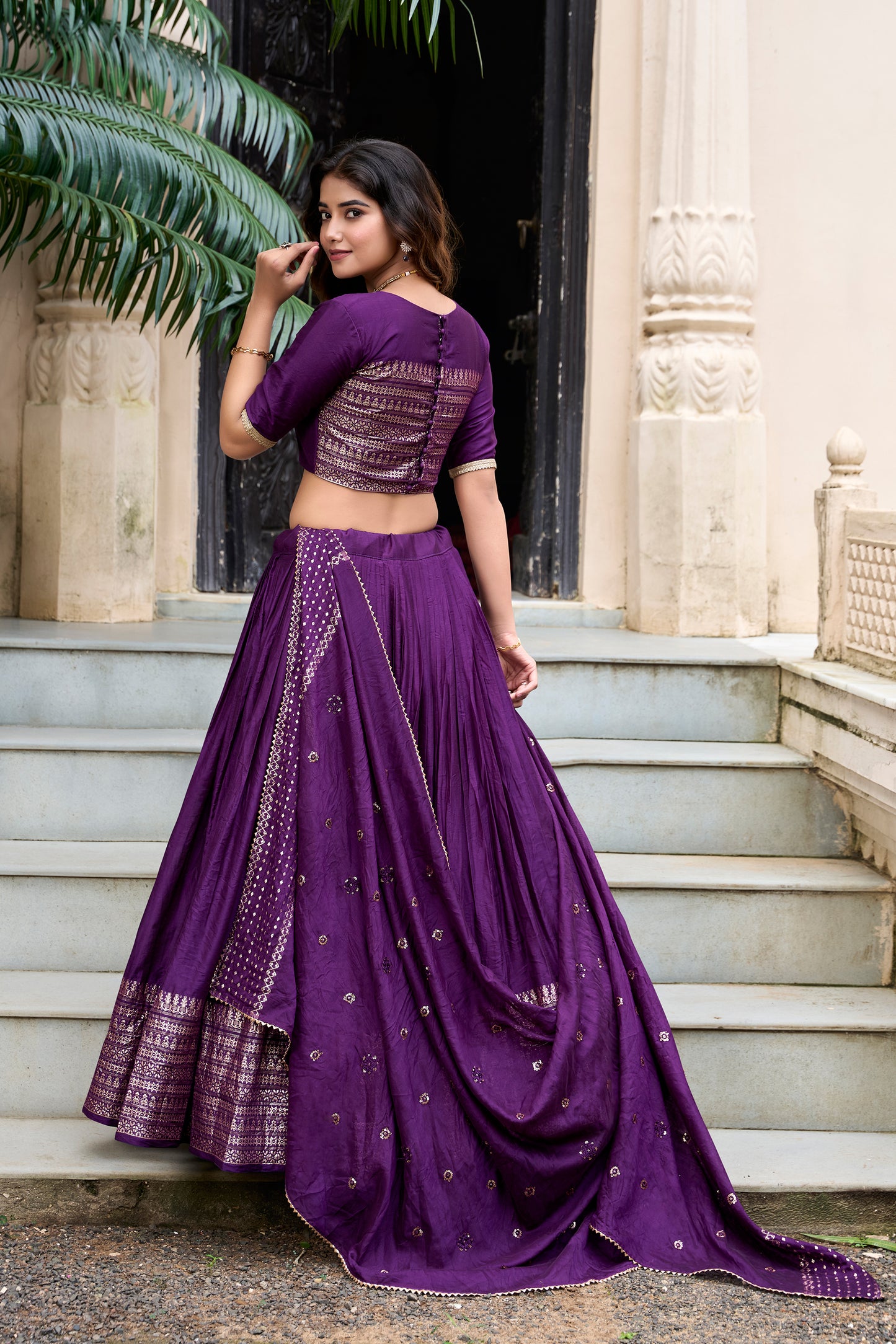 Fascinating Purple Color Designer Lehenga Choli Canada Women's Wear