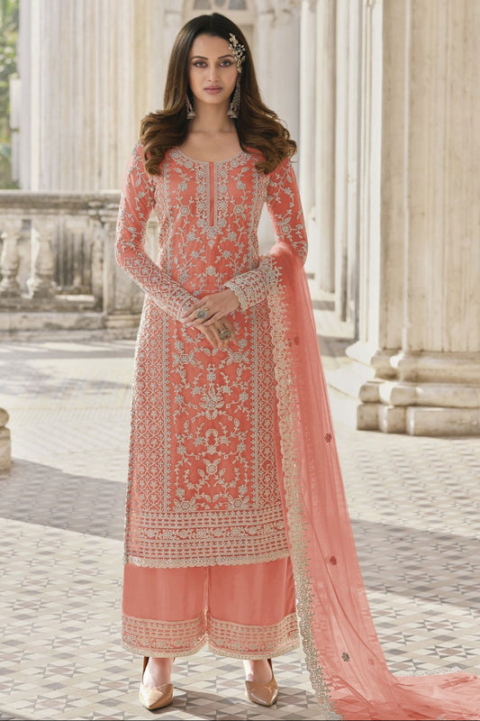 Orange Color Eid Ramadan Festival Special Beautiful Salwar Kameez Plazzo Suits