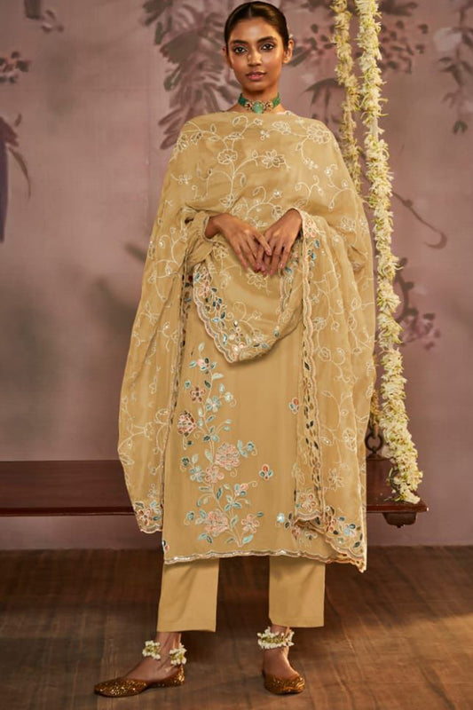 Pure Organza Fabric Wedding Reception Wear Shalwar Kameez Pant Suits