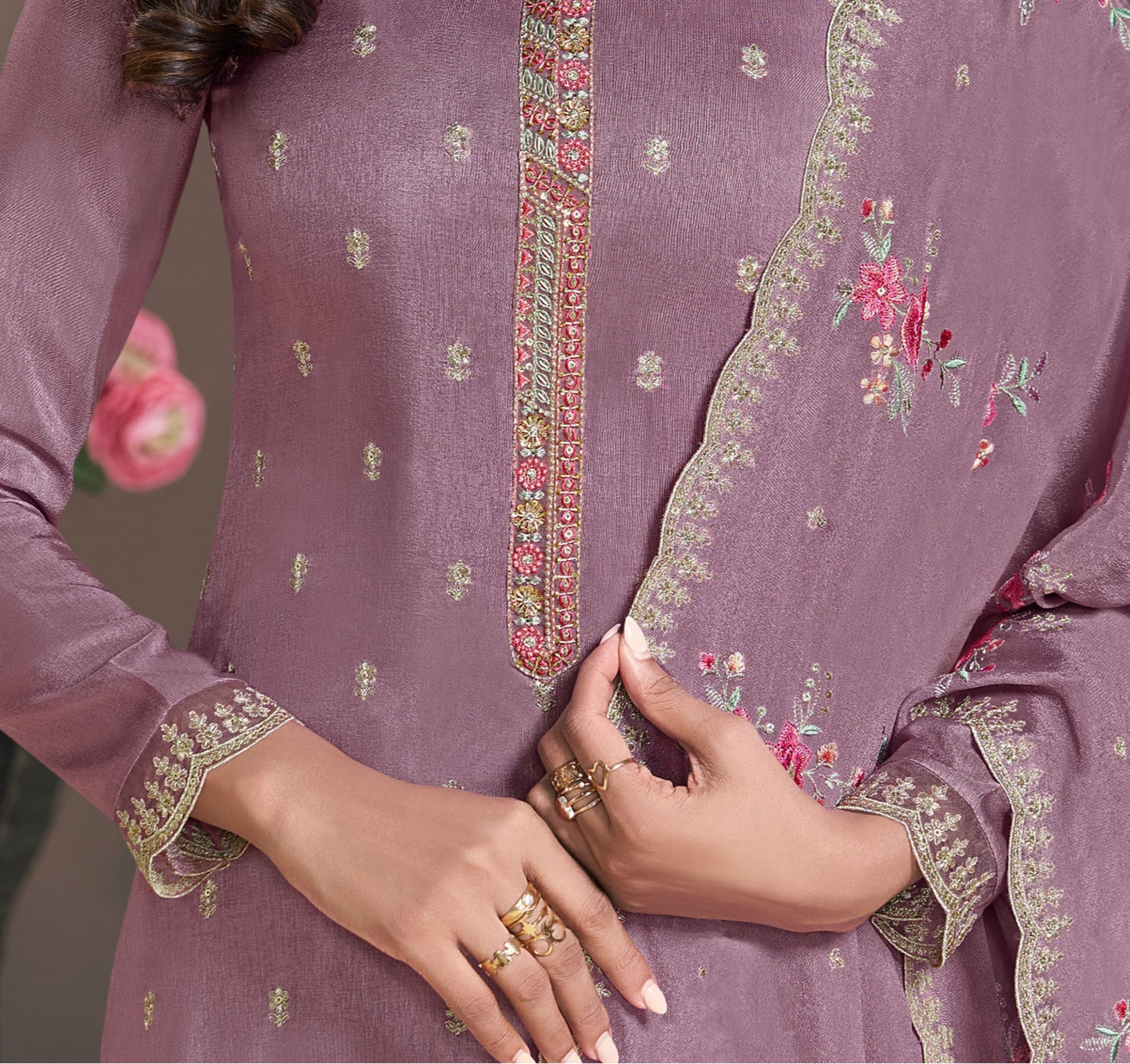 Indian Stylish Designer Dull Santoon Georgette Fabric Salwar Kameez