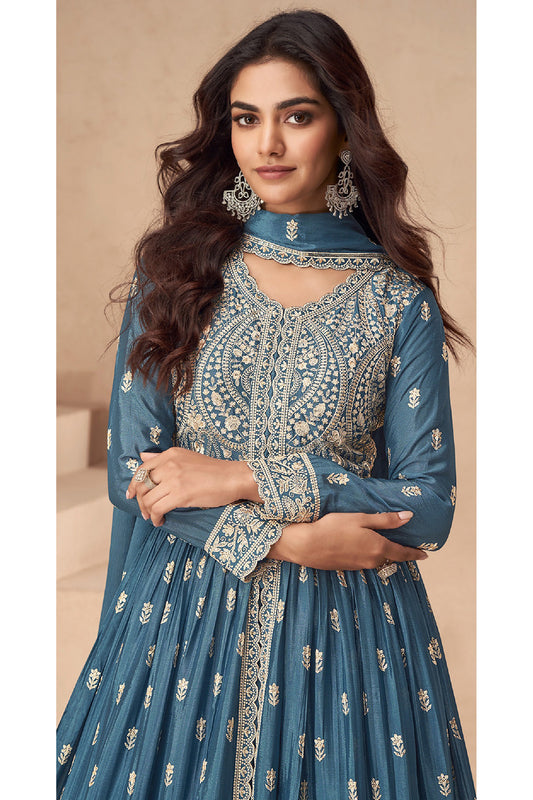 Ethnic Party Wear Readymade Anarkali Dupatta Gown Suit's Women's Wear Online USA