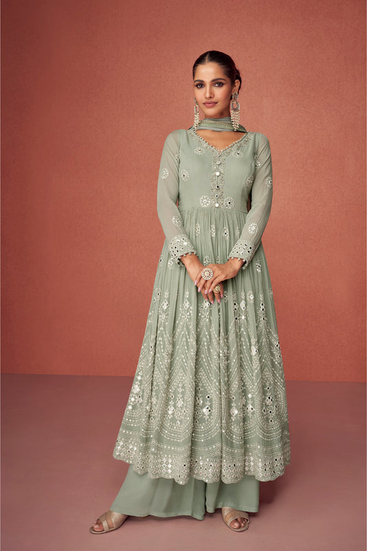 Ramadan Women's Wedding Party Wear Anarkali Salwar Kameez Plazzo Suit