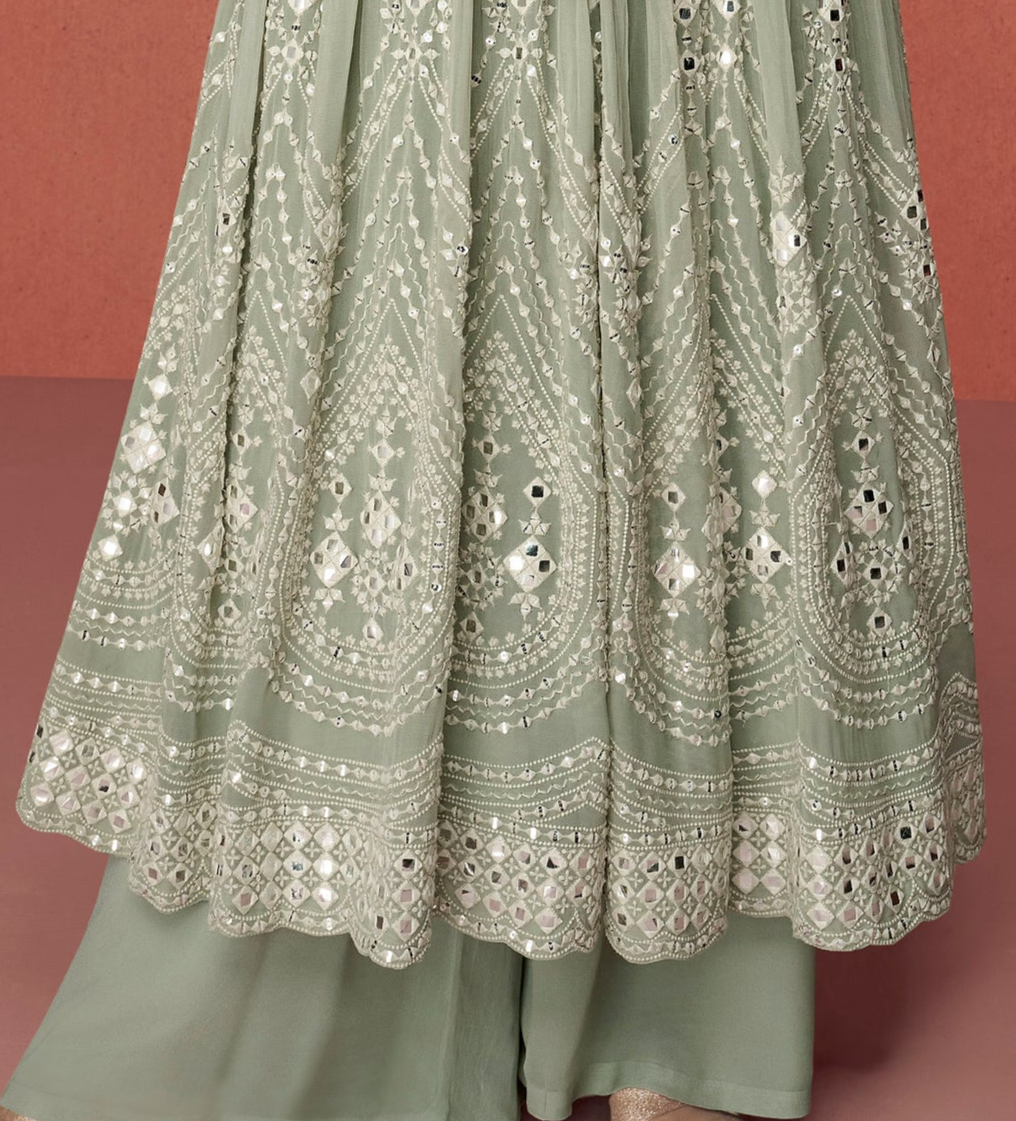 Ramadan Women's Wedding Party Wear Anarkali Salwar Kameez Plazzo Suit