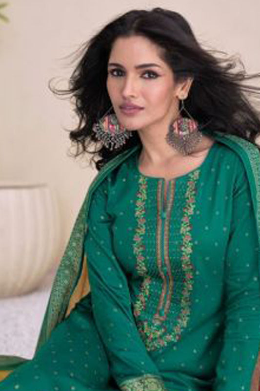 Stylish Cotton Fabric Embroidery Work Salwar Kameez Suit Online in USA