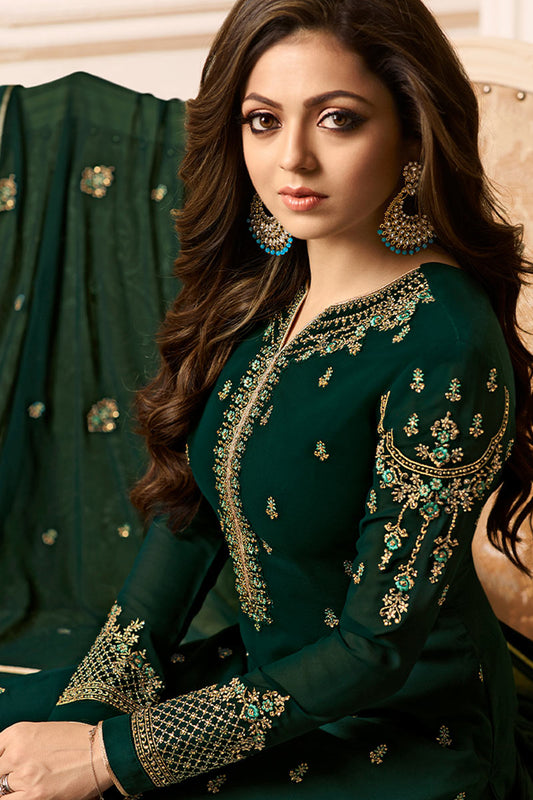 Plus Size Women's Wear Cotton Printed Worked Pakistani Salwar Kameez