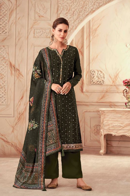 Heavy Worked Silk Wedding Reception Wear Shalwar Kameez Plazzo Suits