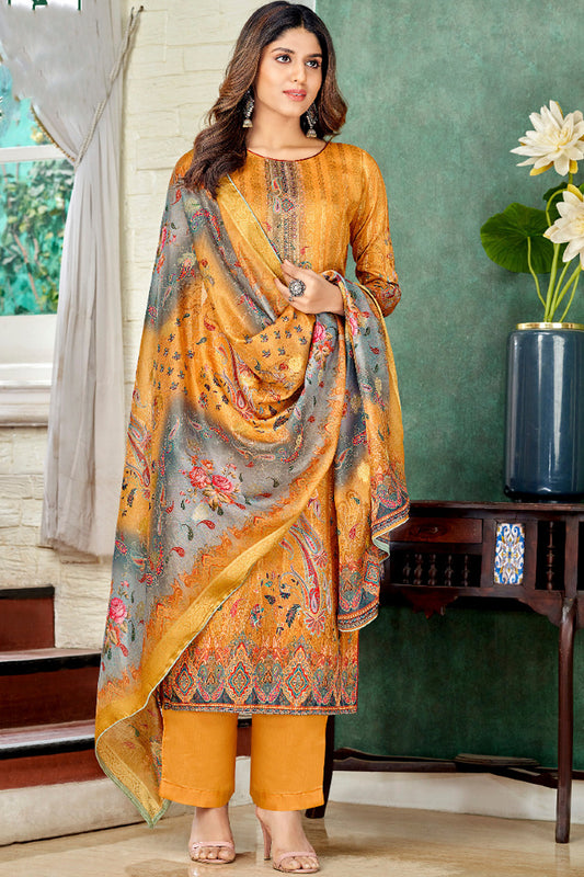 Womens Wear Jacquard Designer & Print Work Salwar Kameez Plazzo Suit's