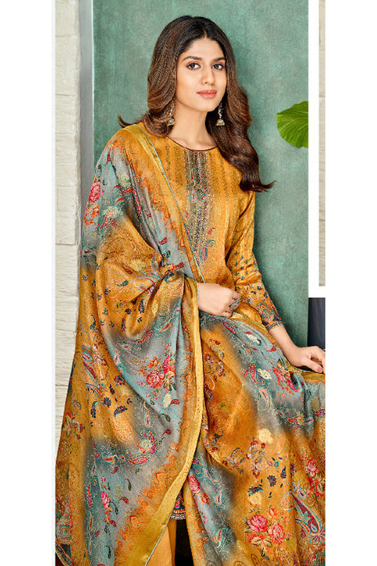 Womens Wear Jacquard Designer & Print Work Salwar Kameez Plazzo Suit's