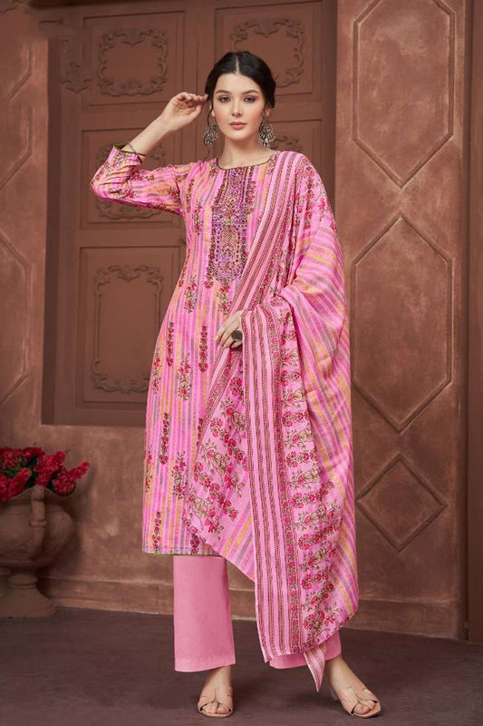 Indian Pakistani Wear Cotton Fabric Salwar Kameez Palazzo - Pant Suits