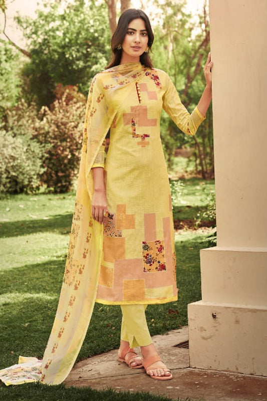 Pure Cotton Linen Casual Women Wear Designer Salwar Kameez Pant Suit