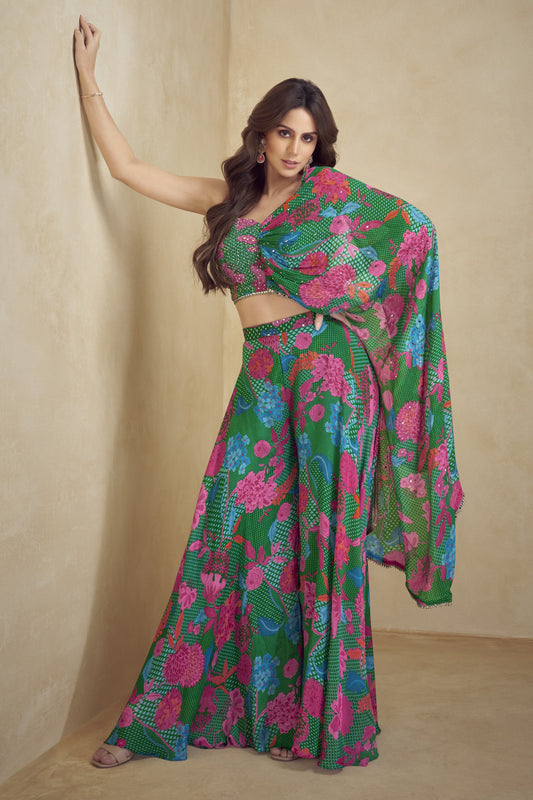 Reception Party Celebration Wear Chinon Silk Anarkali Night Gown