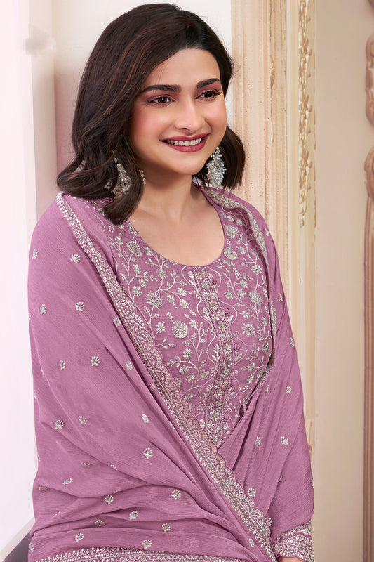 Designer Thread Embroidery Chinon Work Wedding Wear shalwar kamiz Suit