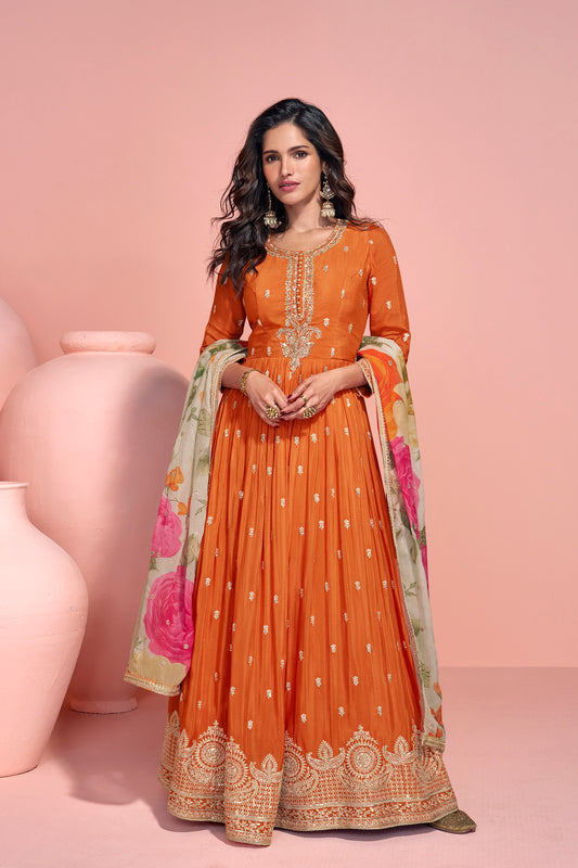 Bollywood Wedding Function Party Wear Heavy Embroidery Work Anarkali Gown Suits
