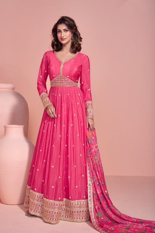 Bollywood Wedding Function Party Wear Heavy Embroidery Work Anarkali Gown Suits