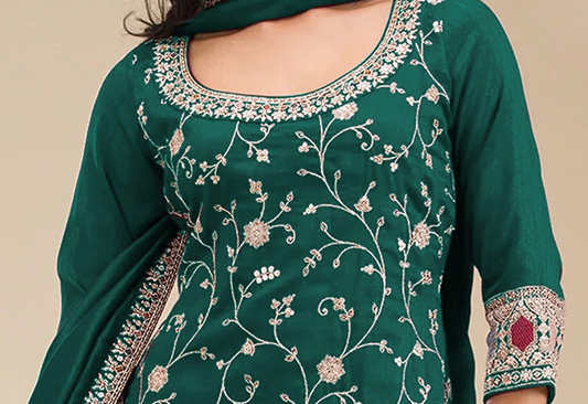 Palzzo dress sleeve and embroidery detail