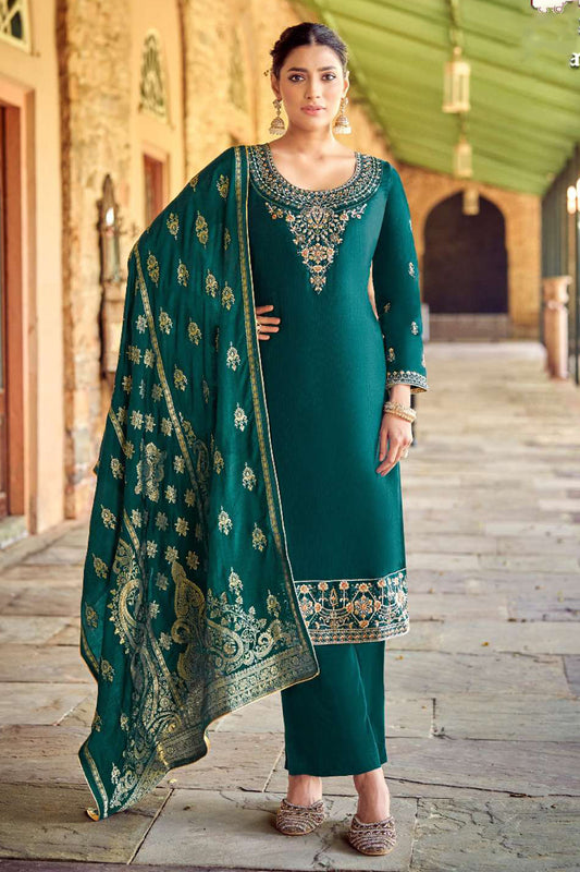 Trendy Designer Embroidery Work Salwar Kameez Palazzo Suit For Woman's