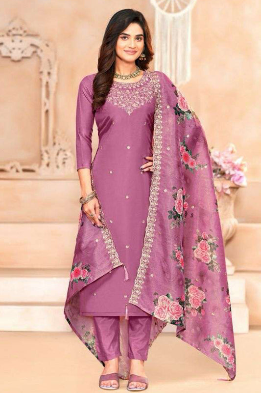 Indian Engagement Ceremony Wear Santoon Fabric Salwar Kameez Pant Suit