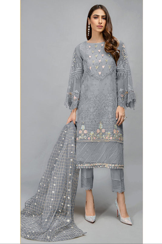 Readymade Stylish Event Party Wear Salwar Kameez Pant Organza Dupatta