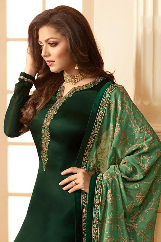 Gorgeous Designer Wedding Function Wear Green Color Designer Dress