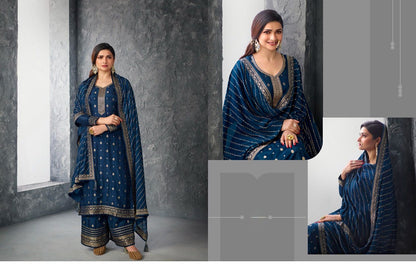 Wedding-Festival Special Navy Blue Color Salwar Kameez With Dupatta