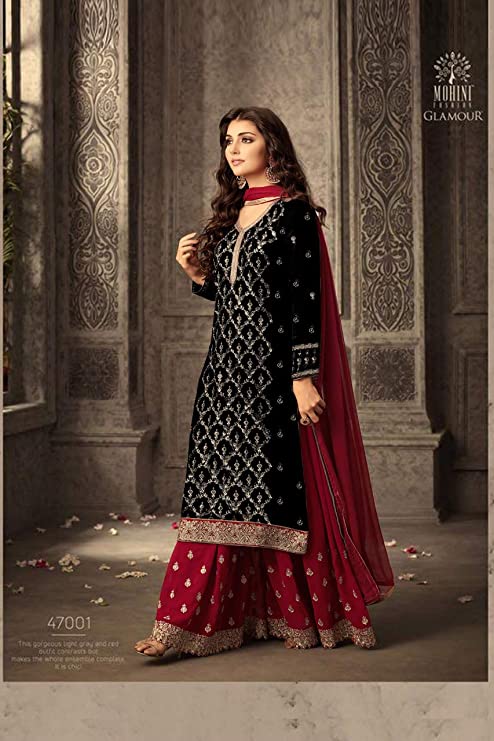 Pakistani Eid-Ramadan Party Wear Fancy Embroidery Foil Paper Worked Salwar Kameez Plazzo Suits