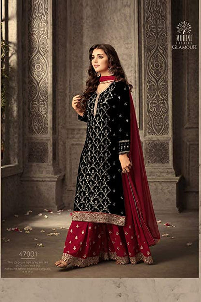 Pakistani Eid-Ramadan Party Wear Fancy Embroidery Foil Paper Worked Salwar Kameez Plazzo Suits