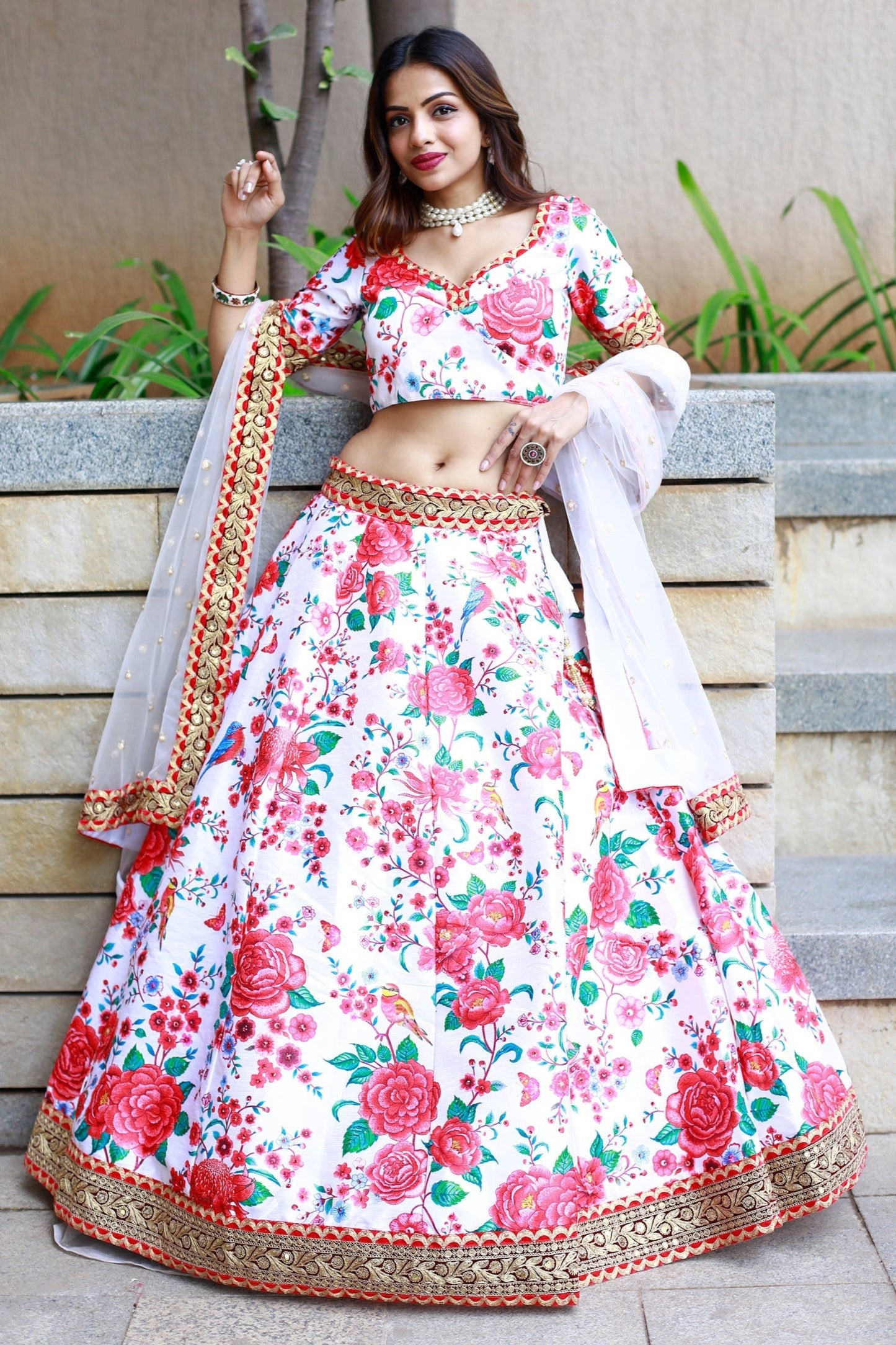 Designer Lehenga Choli For Women With Net Dupatta