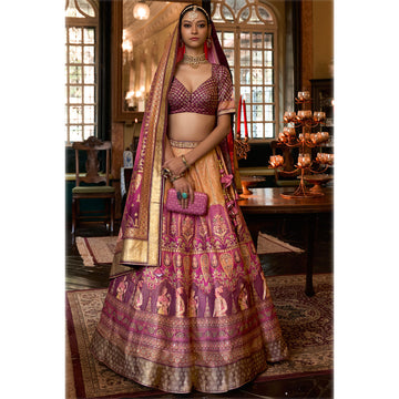 Pakistani Roka Nikah Wear Silk Fabric Raedymade Lehenga Choli With Dupatta