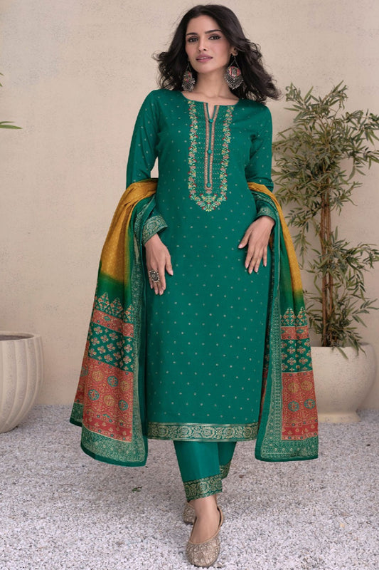 Indian Stylish Cotton Fabric Embroidery Work Summer Wear Salwar Kameez Pant Suit